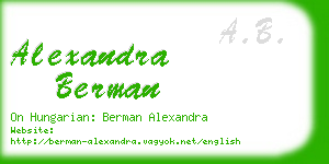 alexandra berman business card